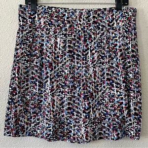 CAbi Black and White Pleated Skater Mini Skirt